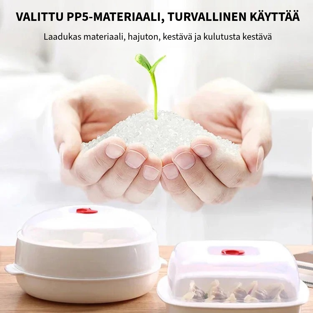 Lämpöeristetty mikroaaltouunihöyrystin