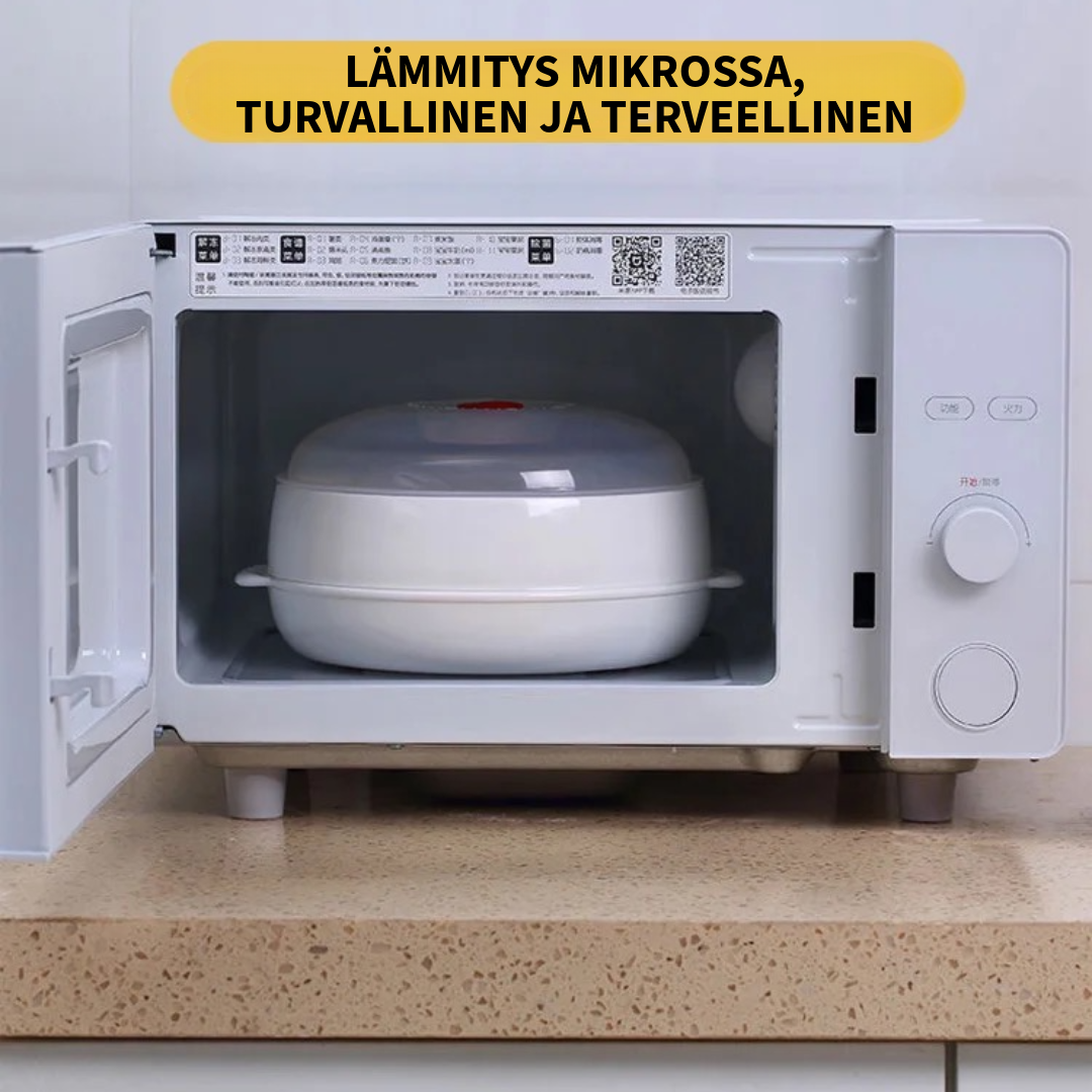 Lämpöeristetty mikroaaltouunihöyrystin