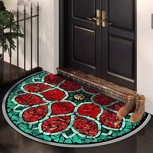 Boho-tyylinen puolikuun muotoinen ovimatto – Liukumaton & Pehmeä