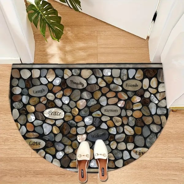 Boho-tyylinen puolikuun muotoinen ovimatto – Liukumaton & Pehmeä