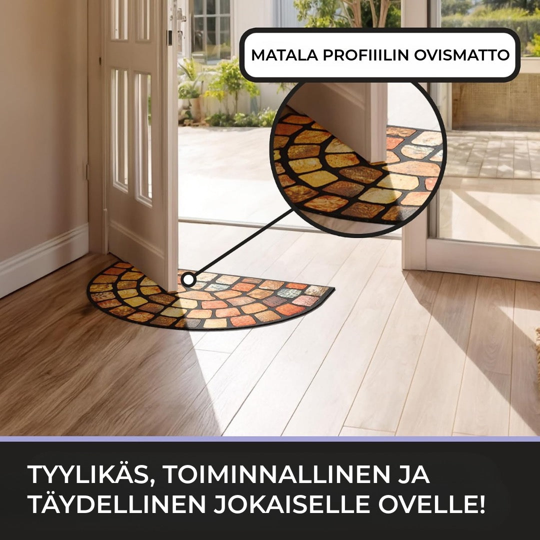 Boho-tyylinen puolikuun muotoinen ovimatto – Liukumaton & Pehmeä
