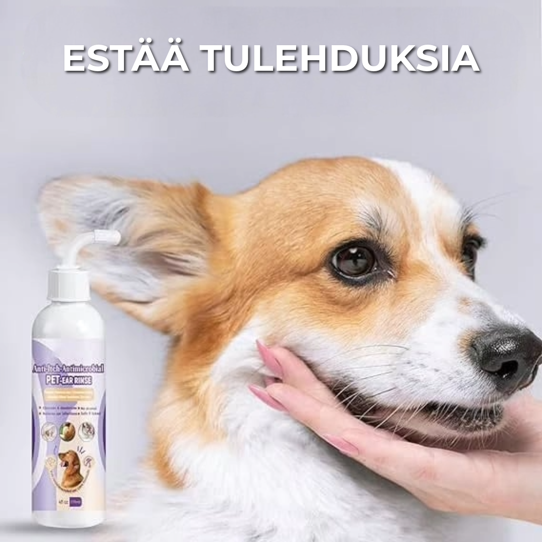 Syväpuhdistava korvanpuhdistusaine lemmikeille