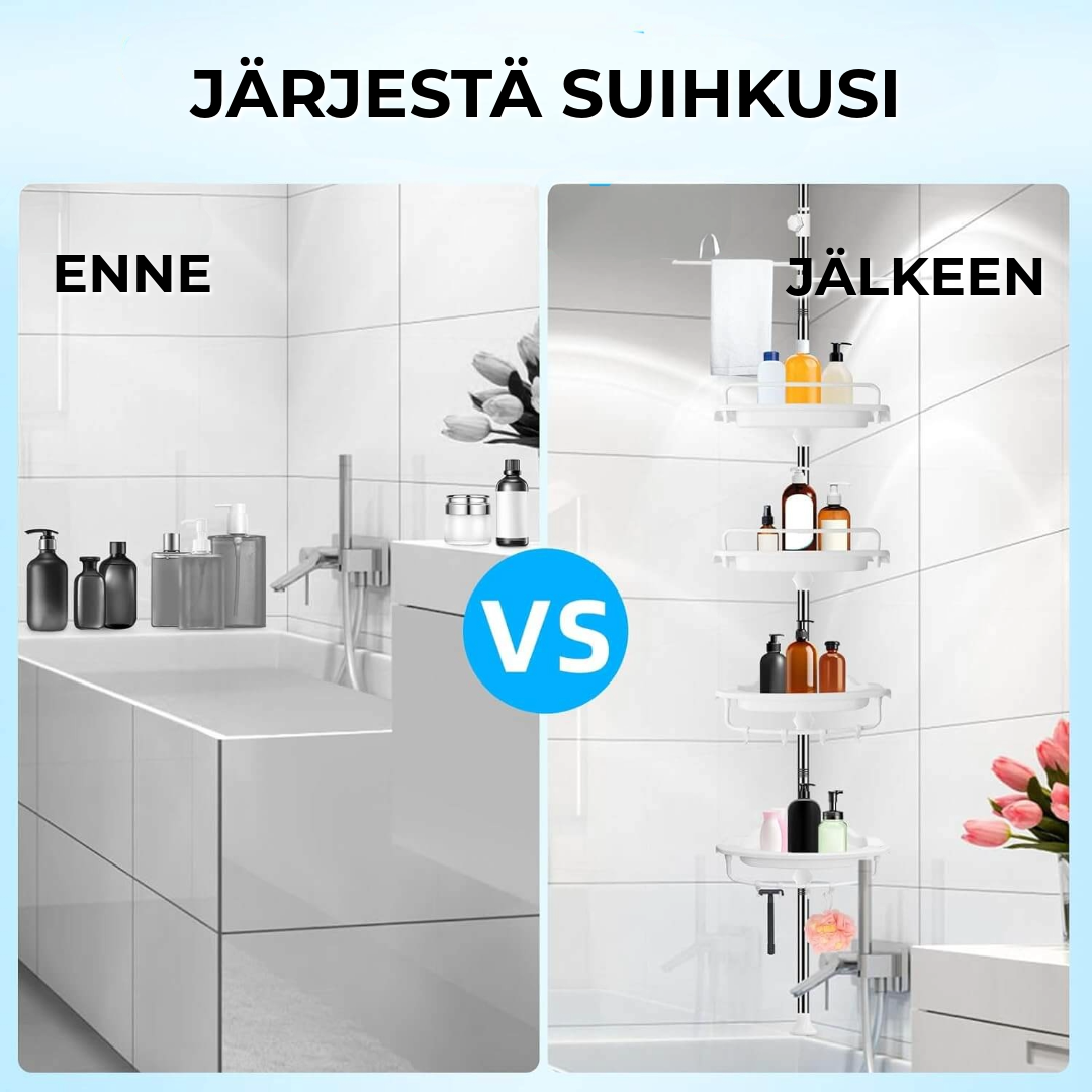 Luksus säädettävä suihkuteline