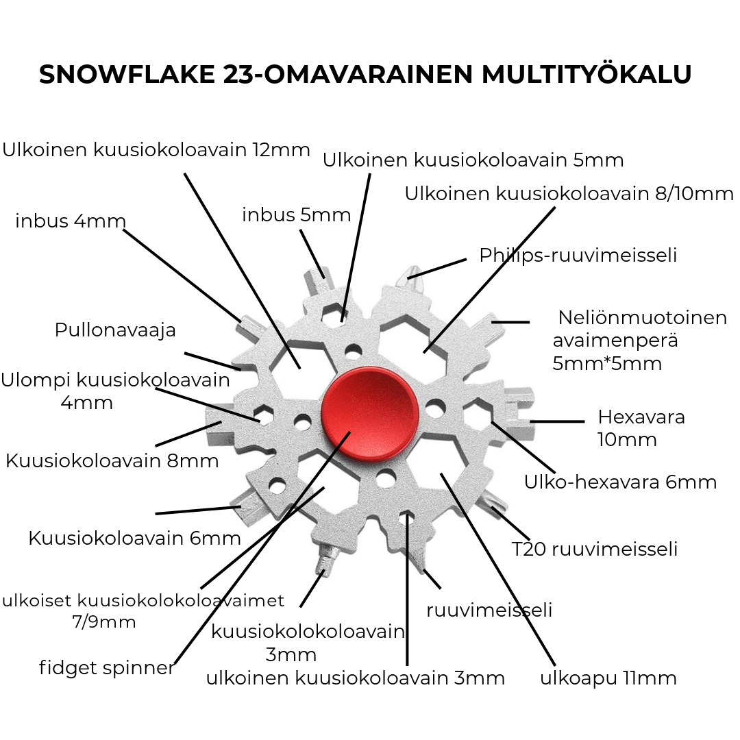 Snowflake™ 23-in-1 monitoimityökalu