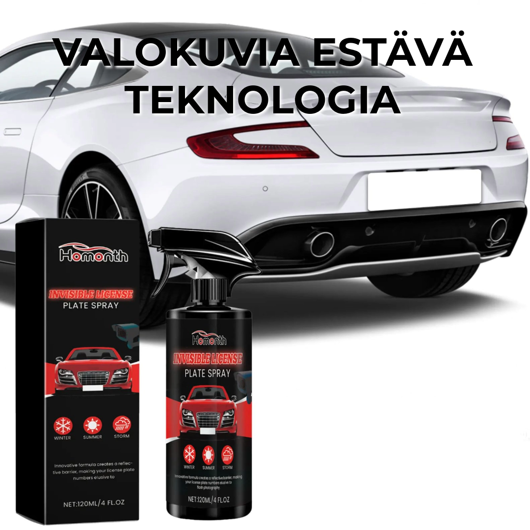 Näkymätön rekisterikilpispray