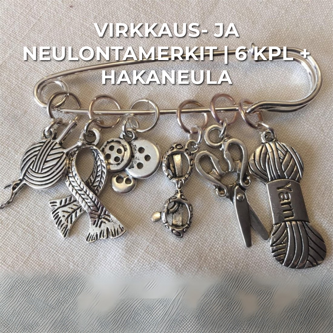 Virkkaus- ja neulontamerkit | 6 kpl + hakaneula