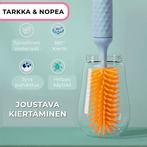 Ammattimainen pullojen puhdistusharja