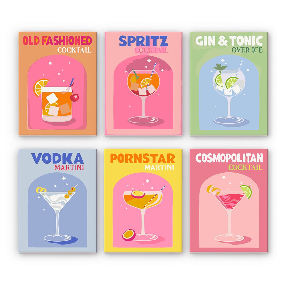 6 Mini Cocktail Maalausta