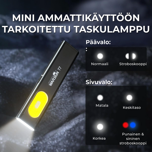 Mini ammattilaiskäyttöön tarkoitettu taskulamppu